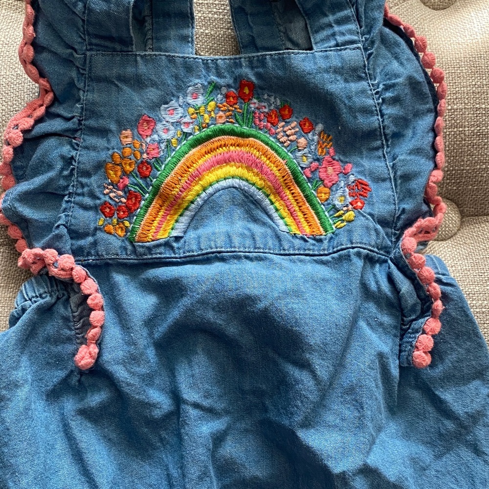 🌈 Mud Pie Blue Baby Rainbow Romper 🌈